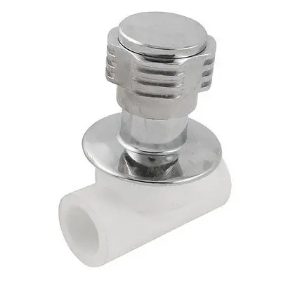 

White Silver Tone Rotatable Handle Water Concealed Stop Valve 24mm x 24mm