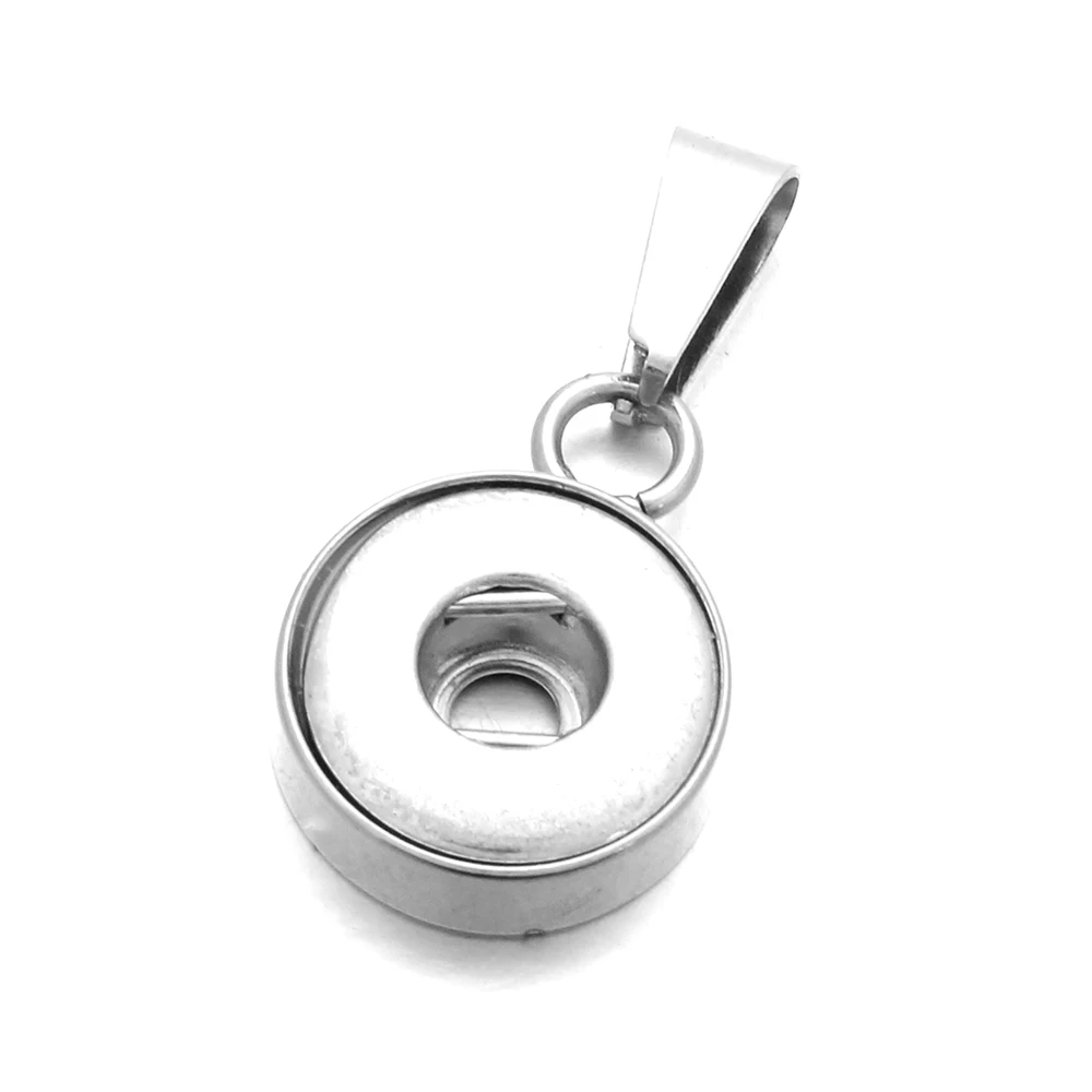 10pcs/lot Wholesale 316L Stainless Steel Snap Buttons Pendant Necklace Fit 12mm 18mm Snap Bracelets Snap Jewelry Accessory