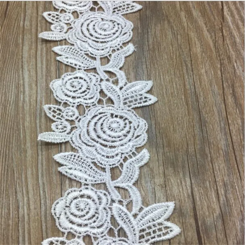 Black/White Embroidered Net Lace Fabric Trim Ribbons DIY Sewing Handmade Craft Materials