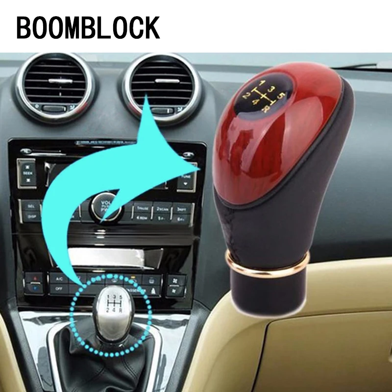 Artificial Peach Wood Car Manual Shift Lever Gear Knob Head For Toyota Avensis Rav4 Audi Q5 A6 Renault Captur Skoda Yeti Ford