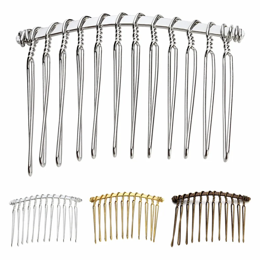 

LOULEUR 10pcs/lot Rhodium Gold Color Bridal Hairpins Hair Combs Accessories Pelo Alambre for Wedding Hair Pins Jewelry Making