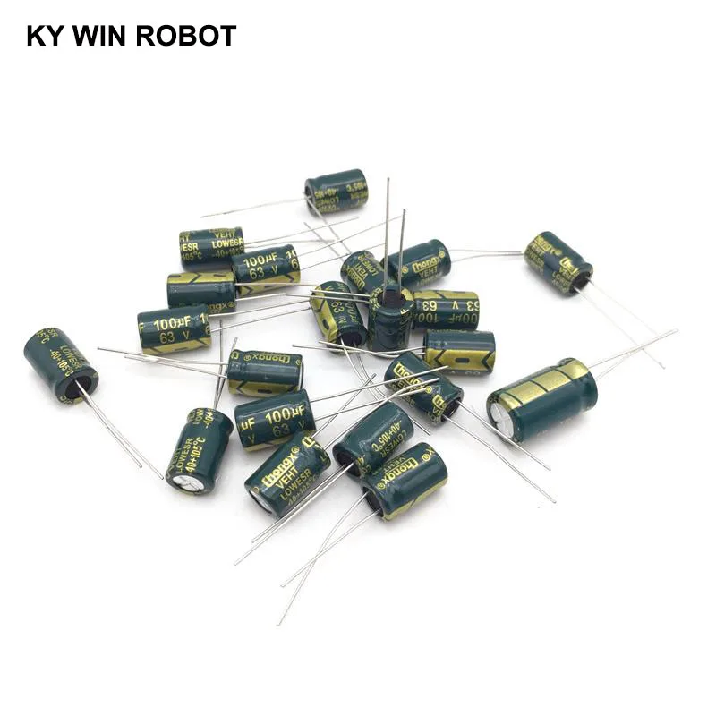 20pcs 100uF 63V 105C Electrolytic Capacitor 63V 100UF 8x12mm Aluminum Electrolytic Capacitor