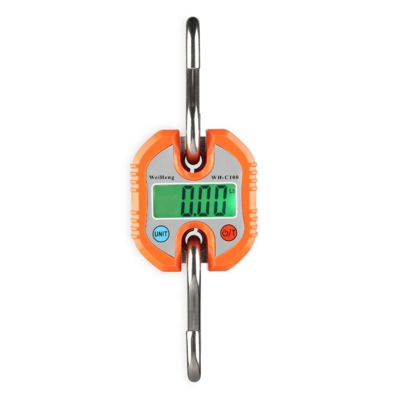 WeiHeng 150kg 50g Mini Heavy Duty Electronic Digital Stainless Steel Hook Scale Hanging Crane Scale LCD Loop Weight Balance