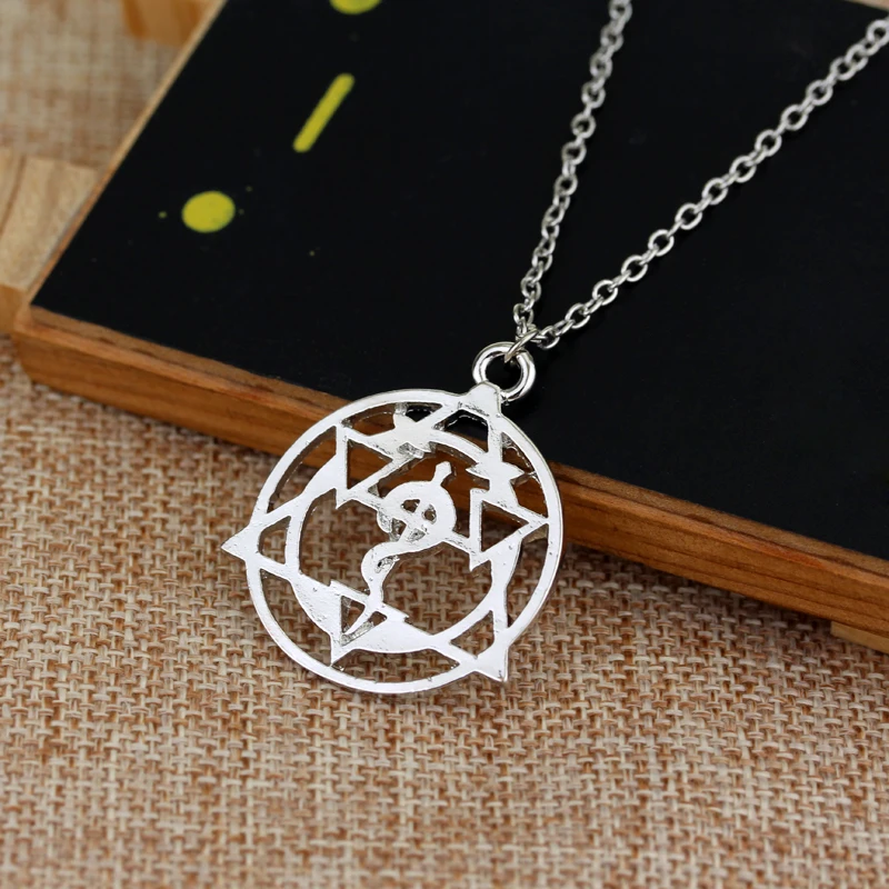 dongsheng Fullmetal Alchemist Choker Necklace Homunculus Circle Pendant Men Women Gift Anime Jewelry Accessories YS11895