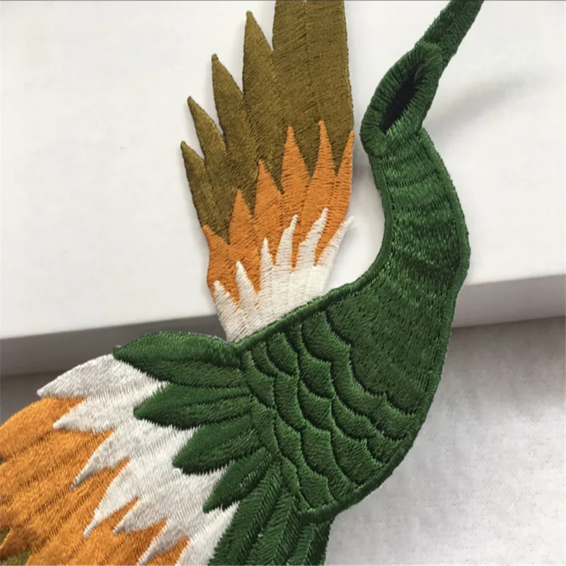 1Set 4Pcs Bird Embroidery Patch Animal Applique Iron On Clothes Sewing Clothing Accessories Military Patches Blue Green