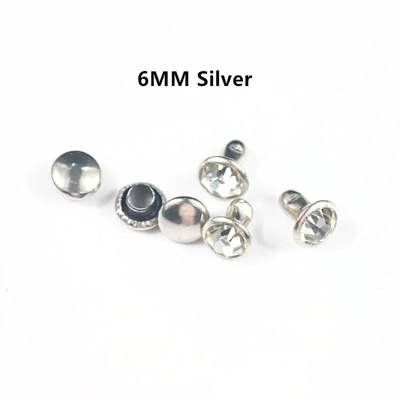 240sets 4 Size Punk Diamond Spikes Rivets/Rhinestone Studs Rivets for Leather/Belt/Handbag Double-sided Rivet DIY Accessories