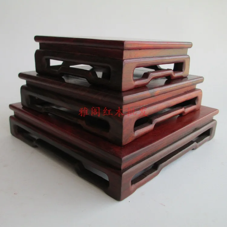 Redwood crafts red wood plinth base stone ornaments teapot coaster seat bottom bracket