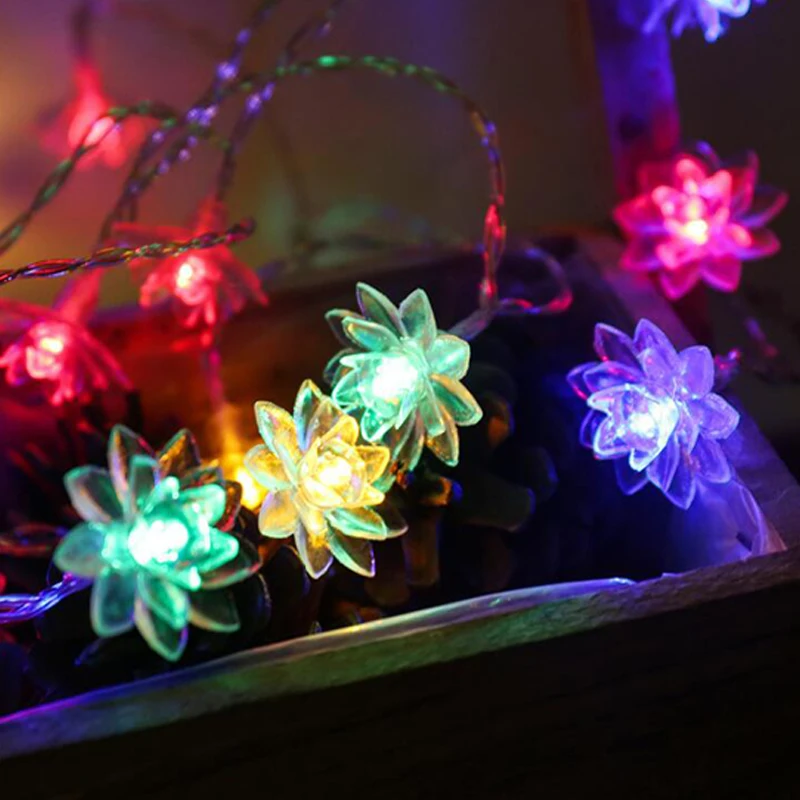 

Fairy Lights Garland LED Lotus String Lights Christmas Festoon LED Lights Decoration For Wedding Holiday Party New Year Light