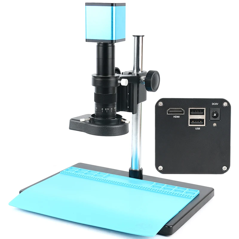 200X 180X Zoom 1080P Industrial LAB AF Autofocus Measuring C Mount Video Microscope Camera U Disk Recorder For PCB CPU Soldering