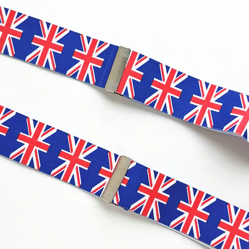 3.5 Cm Lebar Bendera Inggris Suspender Biru Dasi Kupu-kupu Set Besar Pria Wanita Kawat Gigi Leher Dasi Yang Sesuai dengan kemeja LB044