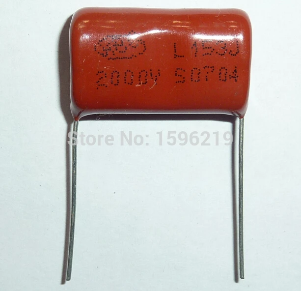 

50pcs CBB capacitor 153 2000V 153J 2KV 0.015uF 15nF P24 CBB81 Metallized Polypropylene Film Capacitor