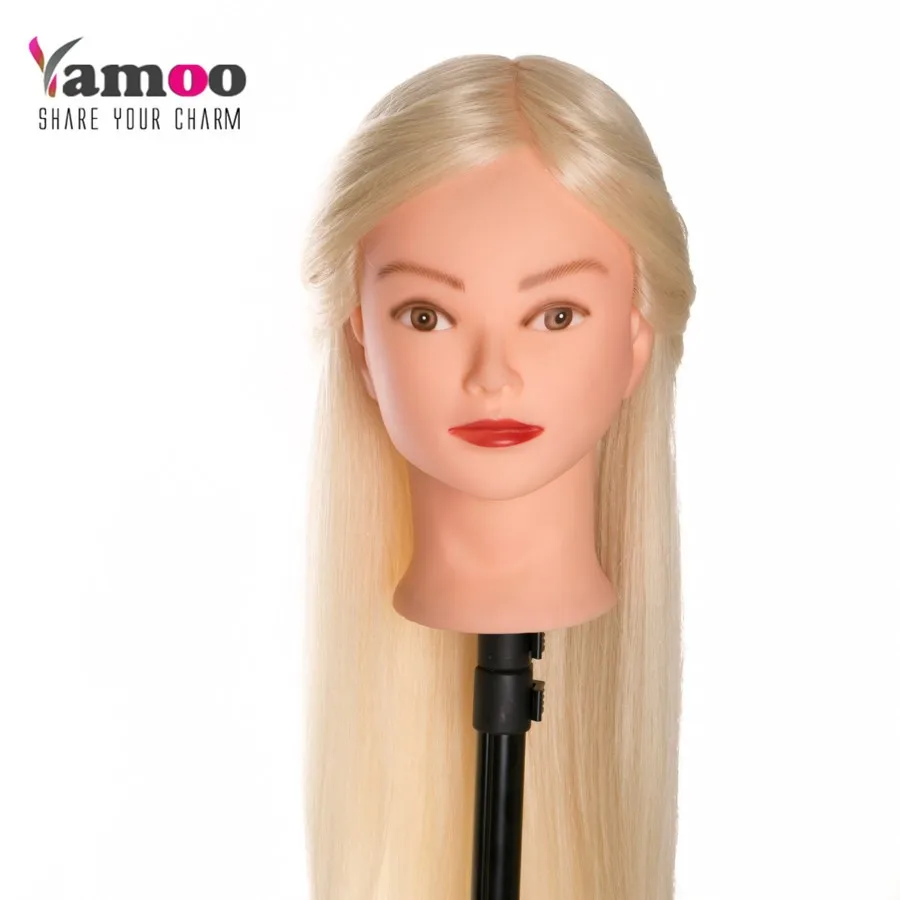 

Free Shipping Mannequin Dummy Manequin Cosmetology Mannequin Heads 40% Blonde Human hair professional styling head can be curled