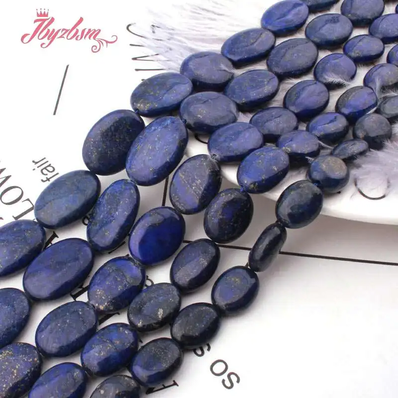 Natural Blue Oval Lapis Lazuli Stone Beads Loose 12x16/18x25mm For DIY Necklace Bracelets Jewelry Making 15\