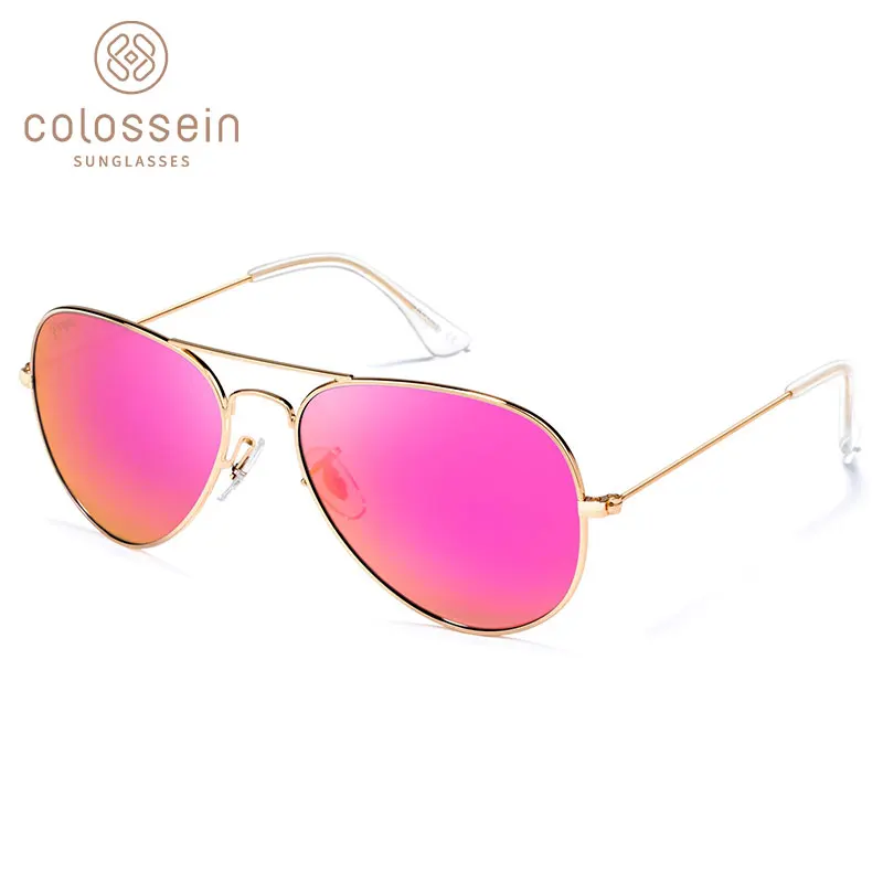 COLOSSEIN PINGLAS Pilot Sunglasses Women Blue Gradient Mirrored Polarized UV400 Vintage Sun Glassses Men Unisex Driving Googles