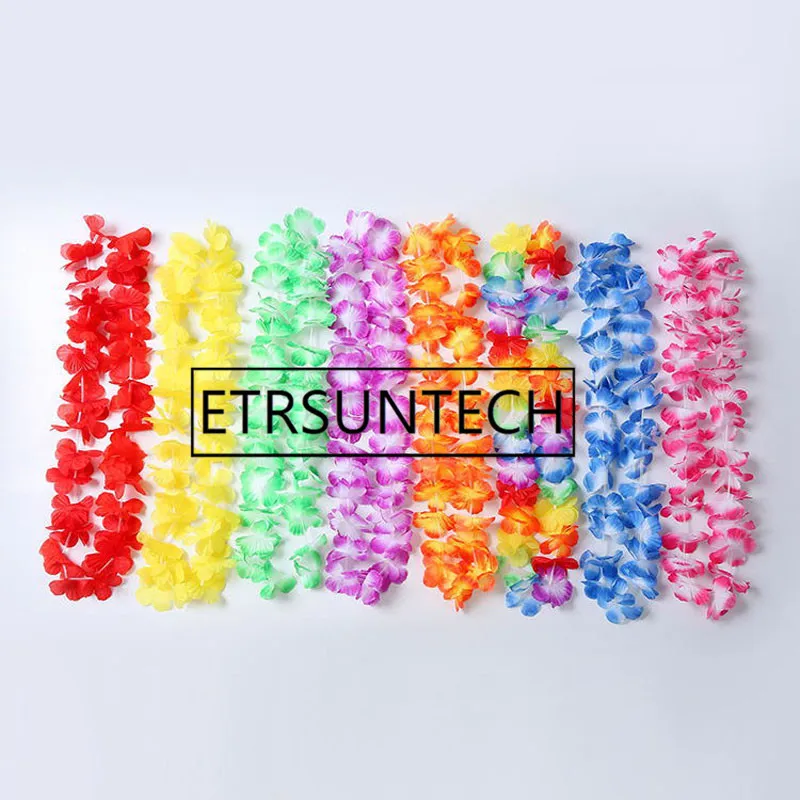 300pcs Hawaii Lei Luau Party Supplies Garland Necklace Colorful Fancy Dress Party Hawaii Beach Fun