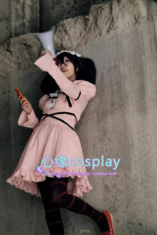 Future Diary Mirai Nikki Heroine Uryuu Minene Anime Cosplay Custom Made Pink Dress Lolita Style 11