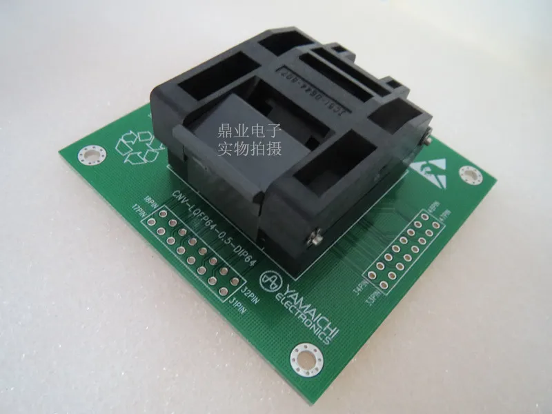 

IC51-0644-807 LQFP64 QFP64 spacing 0.5mm YAMAICHI IC Burning seat Adapter testing seat Test Socket test bench in stock