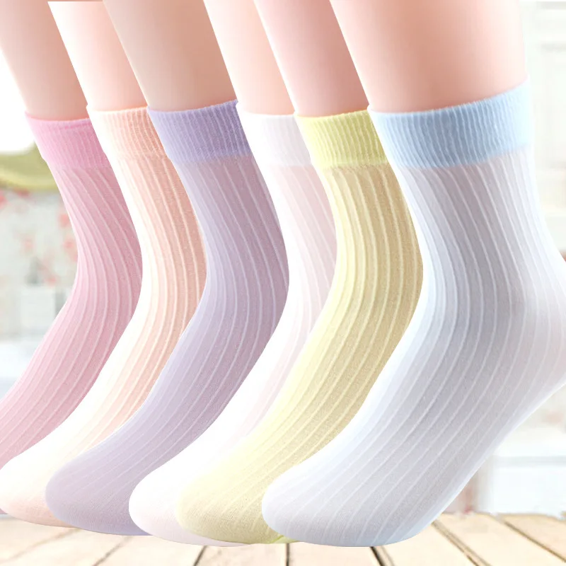 5 Pairs/Lot Mesh Thin Girls Socks For Children Kids New Summer Baby Cotton Soild Candy Colors Lace Ruffle Short Girl Sock Set