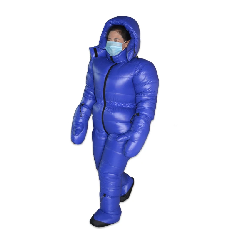 Arctic Environment Use Goose Down Filling Down Suit, Warm Winter Clothing, Conjoined Down Jacket, Lazy Bag, 1500G