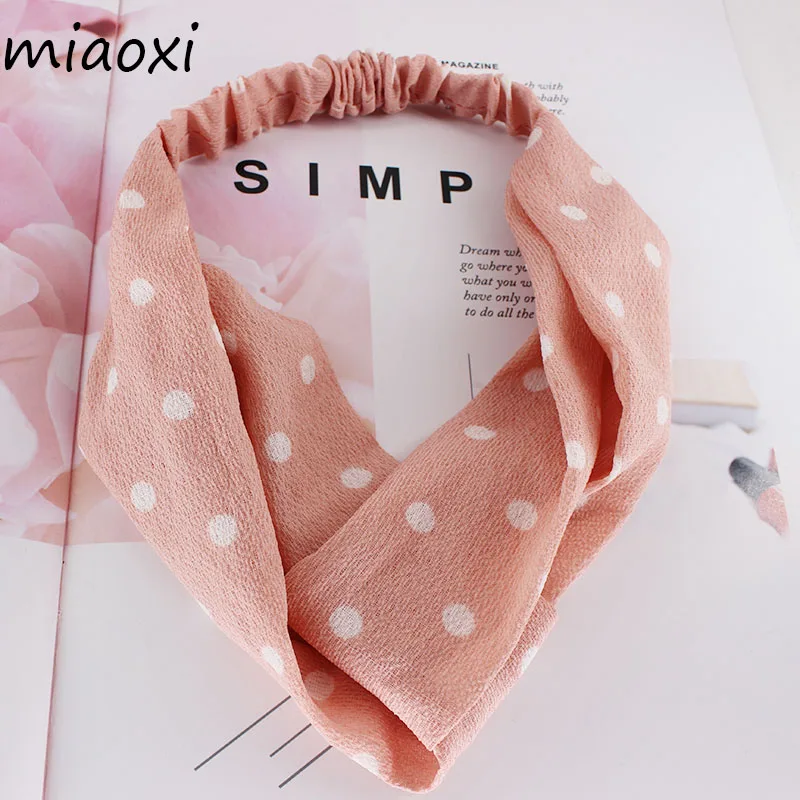 

Fashion Women Dot Headbands Hair Cross Girl Hairbands Casual Summer Women's Headwear Hair Accessories Beauty Hair Band