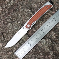 Enlan L03-2 series pocket Folding knife 8Cr13Mov blade wood( plaid) handle outdoor camping hunting survival tactics gift knives