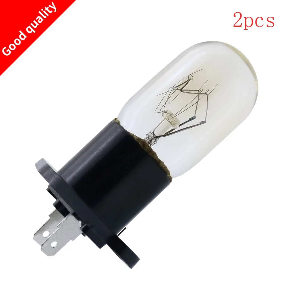 2 Pcs New Universal Replacement Parts Microwave Oven Globe Lamp Bulb Straight Terminals 230V 20W T170 Series For LG SR059