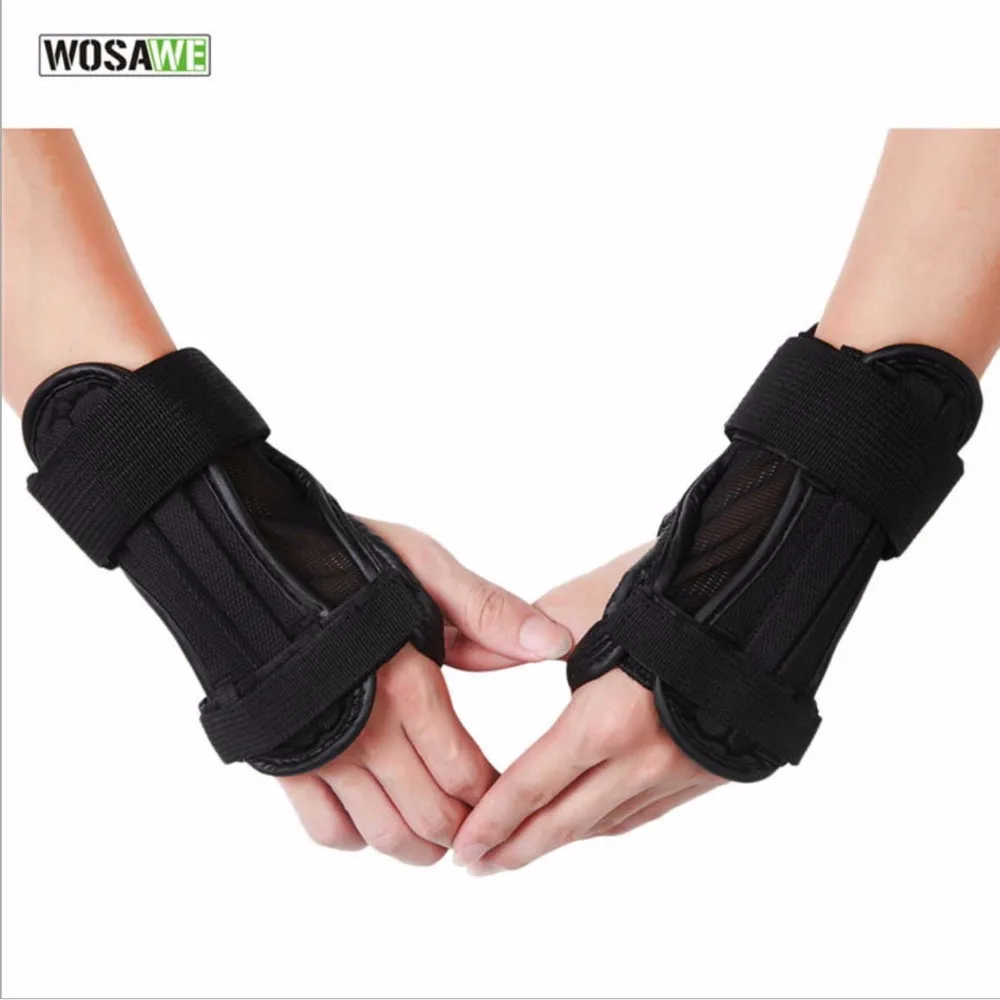 1 Pair WOSAWE Professional Adjustable Inline Skate Wrist Support Quality SkateBoard Palm Protector Skiing Wrist Brace Guards