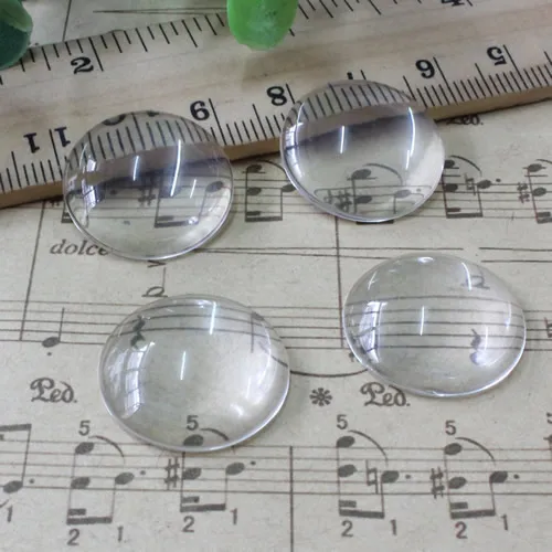 18mm Thickness:5mm Round Flat Back Clear Glass Cabochon Dome Cameo Jewelry Finding 10pcs/lot (K02898)