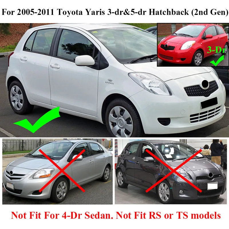 For Toyota Yaris Hatchback Hatch 2005-2011 Vitz Daihatsu Charade Mudflaps Splash Guards Mudguards 2006 2007 2008 2010 Mud Flaps