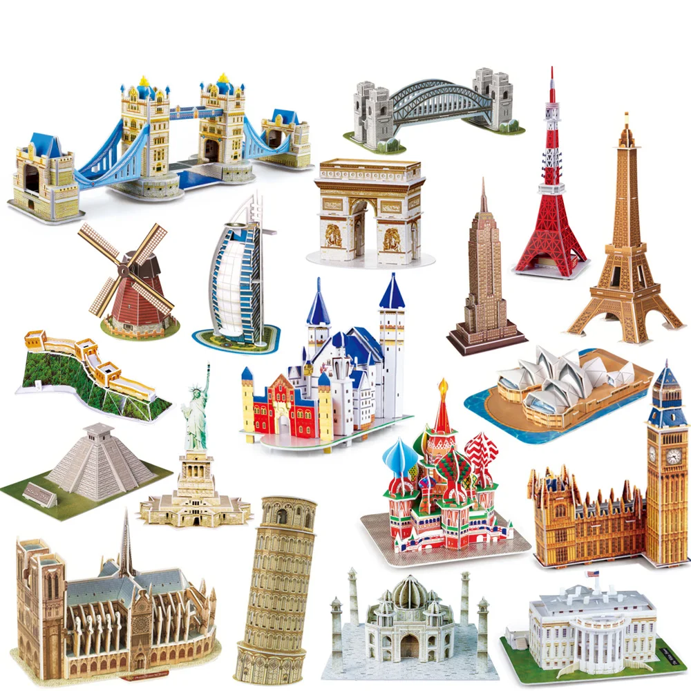 Bargain price High Quantity Toys 3D Puzzle World Famous building Model for School Students Educational Toys 23style Puzzles