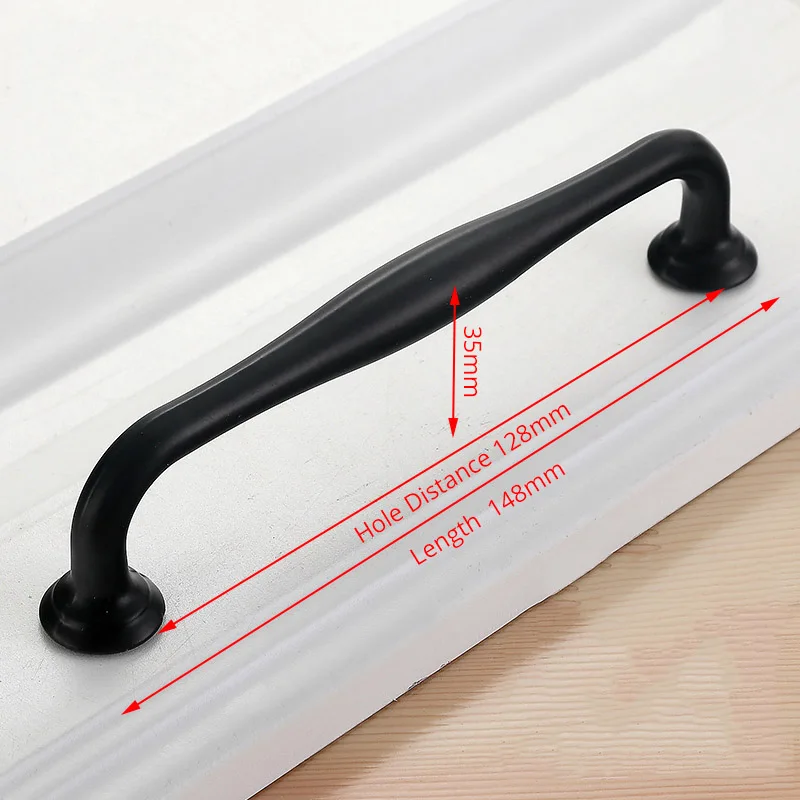 KAK 10 Stück schwarze Schrankgriffe im amerikanischen Stil aus massiver Aluminiumlegierung für Küchenschrank, Schubladenknöpfe, Möbelgriff-Hardware