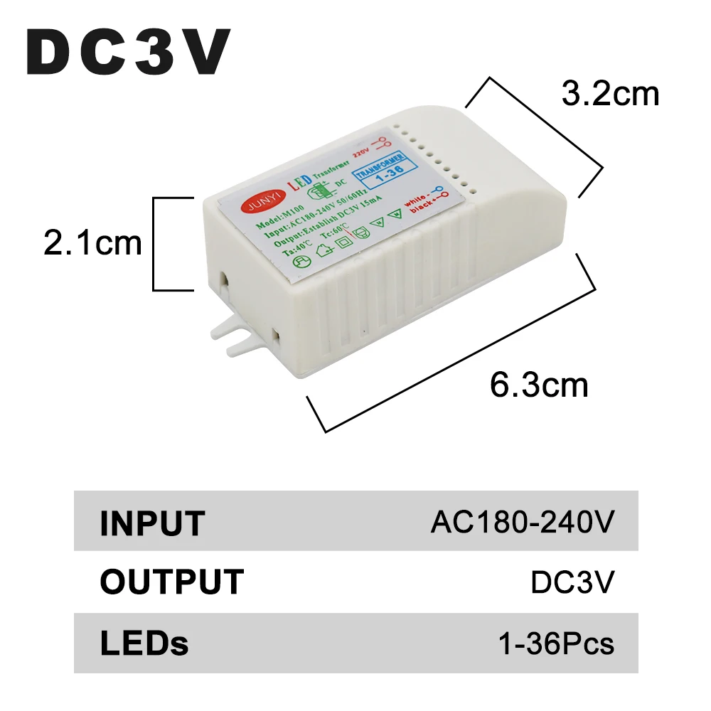 1-80pcs Led Trasformatore Elettronico 220V A DC3V A bassa Tensione LED di Alimentazione del Controller di Alimentazione HA CONDOTTO il Driver 15mA