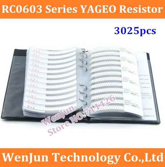 RC0603 0603 Series YAGEO Resistor 3025pcs 0603 Series muRata Capacitor 700pcs Electronic Components Sample Book