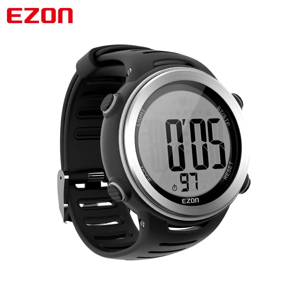 Nuovo arrivo EZON T007 cardiofrequenzimetro orologio digitale allarme cronometro uomo donna orologi sportivi da corsa all\'aperto con cinturino