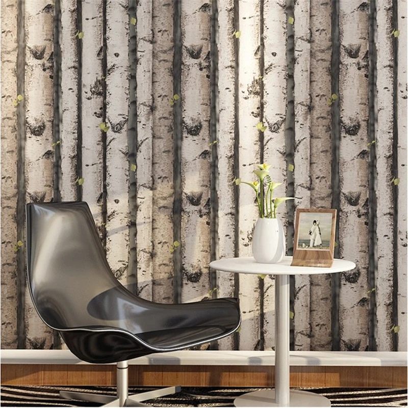 

beibehang trees Pile Vintage Natural Rustic Grained Effect Wood Tree Panel Plank Vinyl 3D Wallpaper papel de parede wall paper