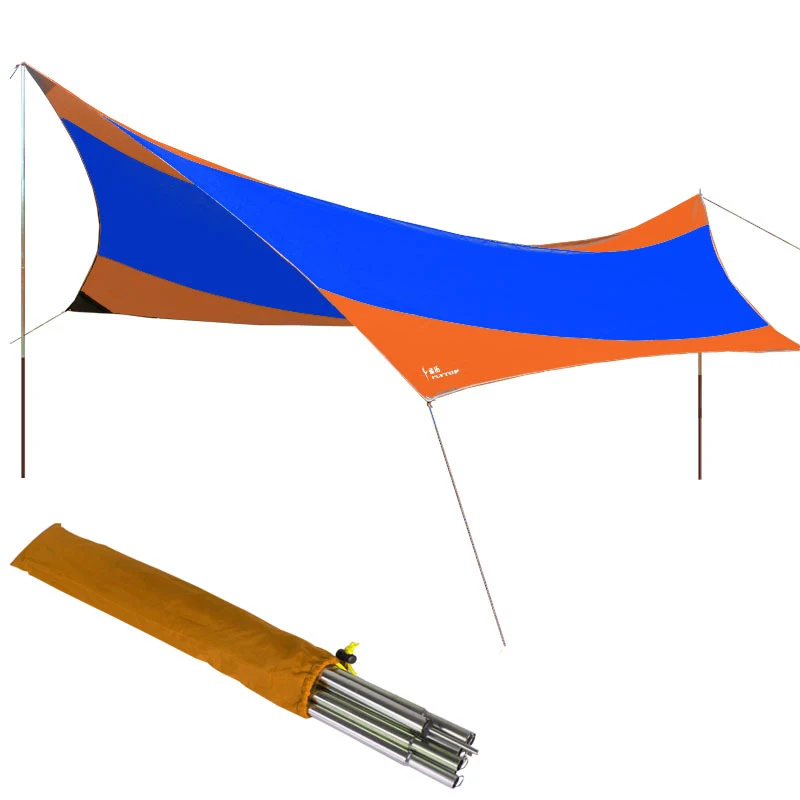 Flytop Ultralarge 550*560cm 5-8 Person Use 3 Color Choose Waterproof Iron Poles Camping Tent Large Gazebo Sun Shelter