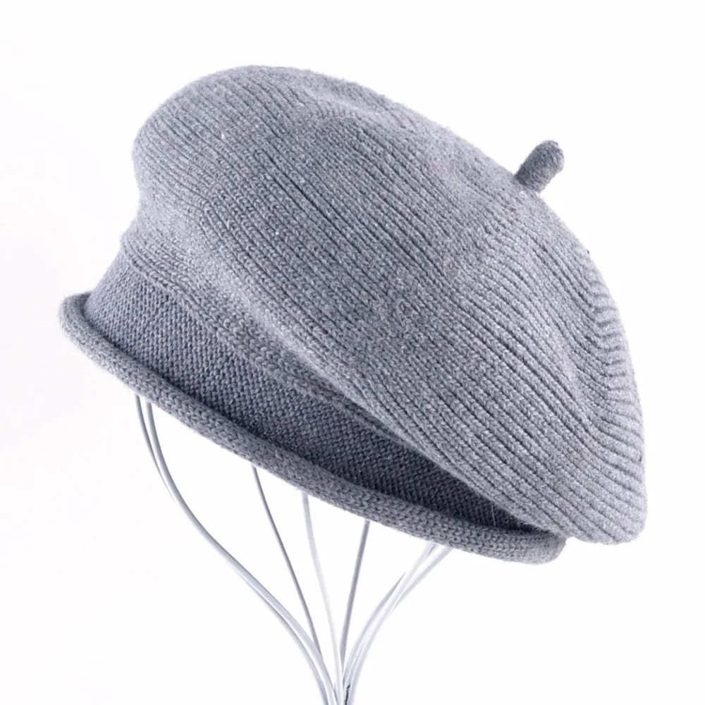 Djmsmy chapéu feminino de lã misturada, gorro planas para mulheres, de malha de lã, casual, boina feminina, chapéus de inverno para mulheres