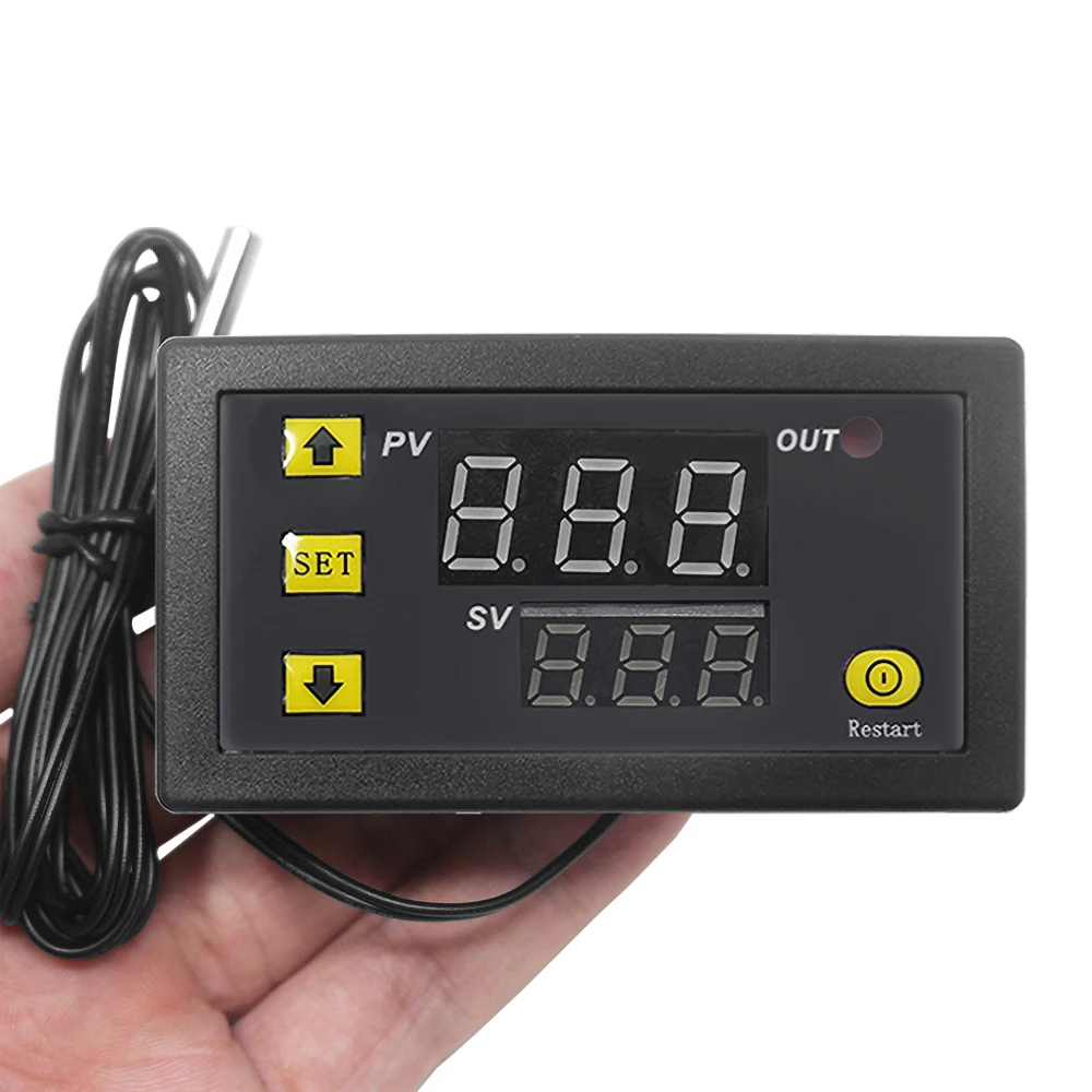 W3230 DC12V 24V AC110V-220V10A Digital Temperature Controller LED Display Relay Output Thermostat Heating Cooling Control Switch