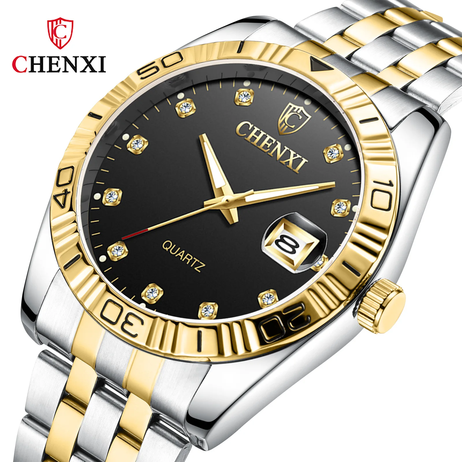 2019 New Top Brand Couple Watches Golden Full Stainless steel Luxury Quartz watch Men Clock Ladies Wristwatches Relogios casal