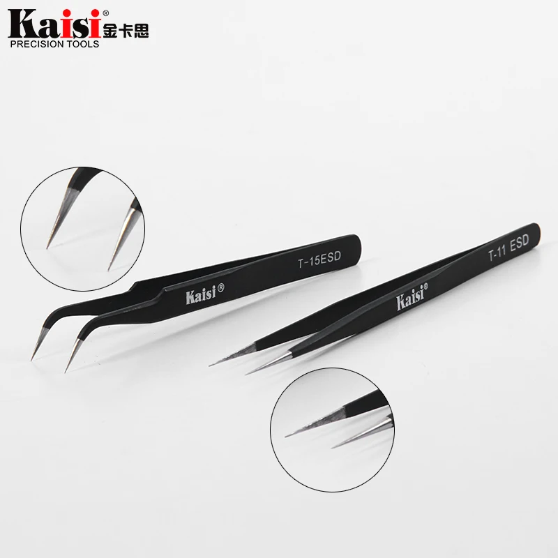 

New Anti-static Tweezers Excellent Quality Tweezers Bend+Straight New Stainless Steel Industrial Anti-static Tools