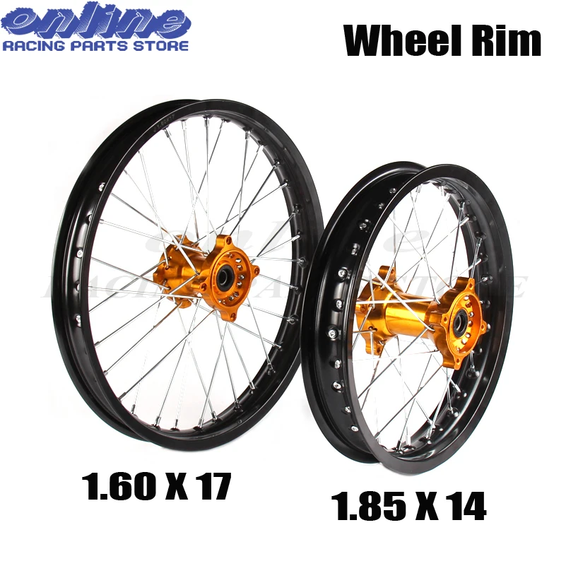 

14 17 inch wheel Front 1.60-17" inch Rear 1.85-14" inch aluminium Alloy Wheel Rim For 160cc 150CC Dirt Pit bike