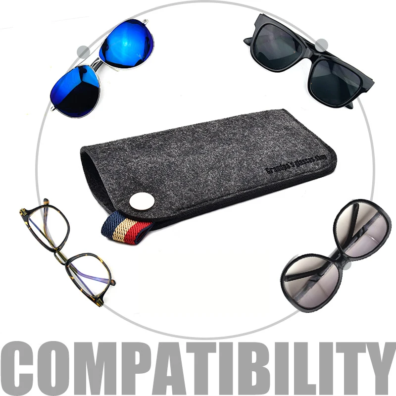 New Felt Sunglasses Case Colorful Eyeglasses Box Soft Lunettes Frame Glasses Case Elastic Band Glasses Accessoires