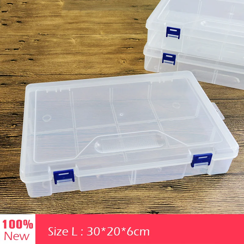 L Plastic Big Storage Boxes Bins for Tools/Diamond&Fishing Gear&Screw/Makeup Brush Desk Organizer Holder