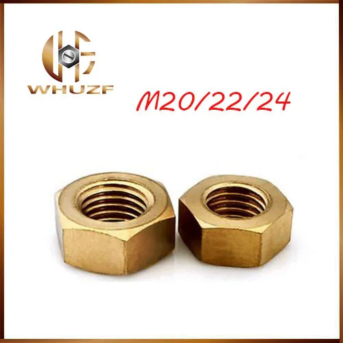 1 шт. M20 M22 M24 Метрическая резьба медная DIN934 латунные шестигранные гайки шестигранная гайка