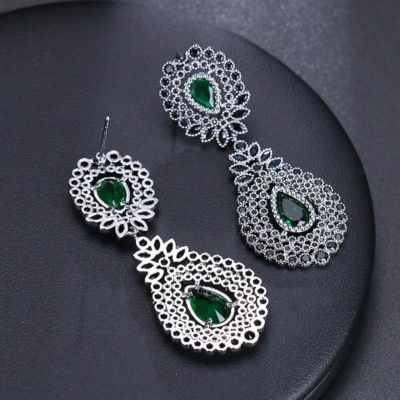EMMAYA Brilliant Bridal Waterdrop Cubic Zirconia Earings Big Luxury Crystal For Elegant Women Wedding Jewelry Gift