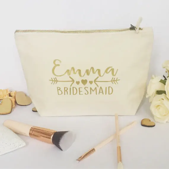 Personalised Bridesmaid Gift Make Up comestic Bags Will you be my Bridesmaid, Maid of Honour Unique Gift for Bridal Party Bags