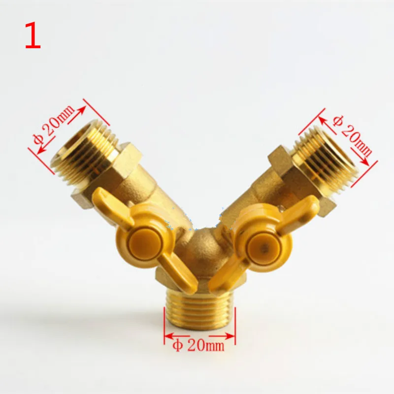 Y Type Equal Hose Barbs Three Forks Connection Brass Coal Liquid Gas Ball Valve Plumbing Fittings  three way valve