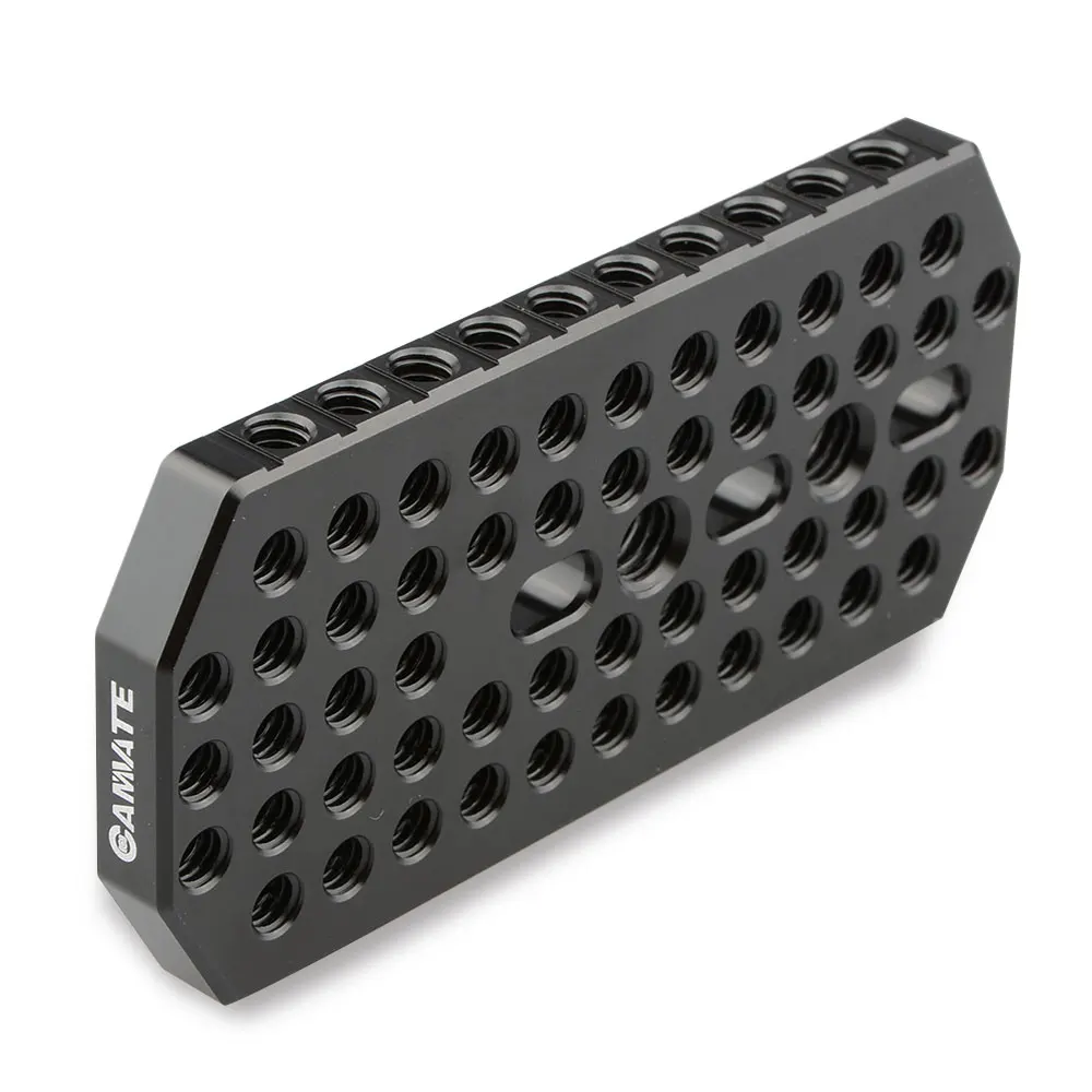 Placa de montagem superior da placa do queijo da câmera de camvate com 1/4-20 "& 3/8-16" furos rosqueados para o design blackmagic ursa mini câmeras