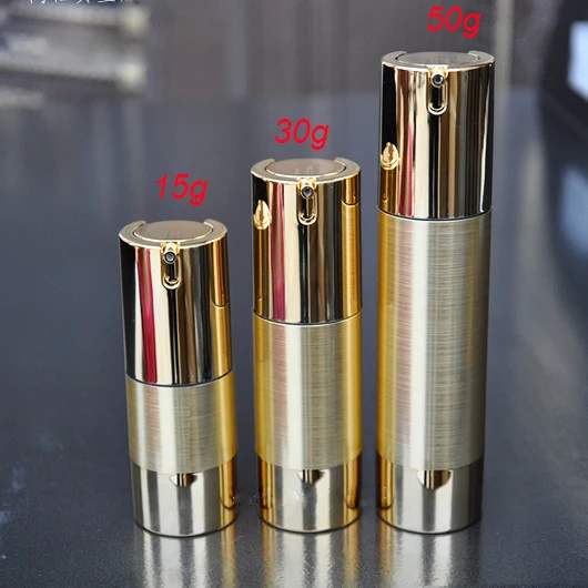 

wholesale 30ml UV gold airless vacuum pump lotion bottle, 30 ml airless Cosmetic Container ,30ml airless Refillable Bottles