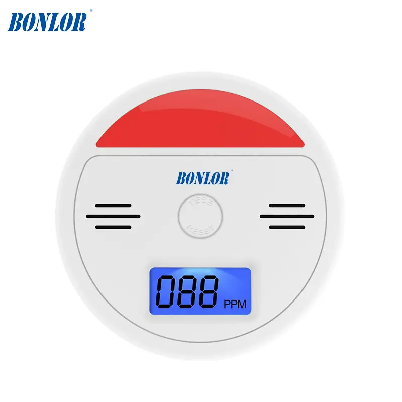 

BONLOR Home Security 85dB Warning LCD Photoelectric Independent CO Gas Sensor Carbon Monoxide Poisoning Alarm Detector